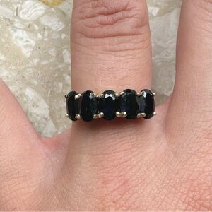 Sapphire Five Oval Stacker Vintage Band Ring